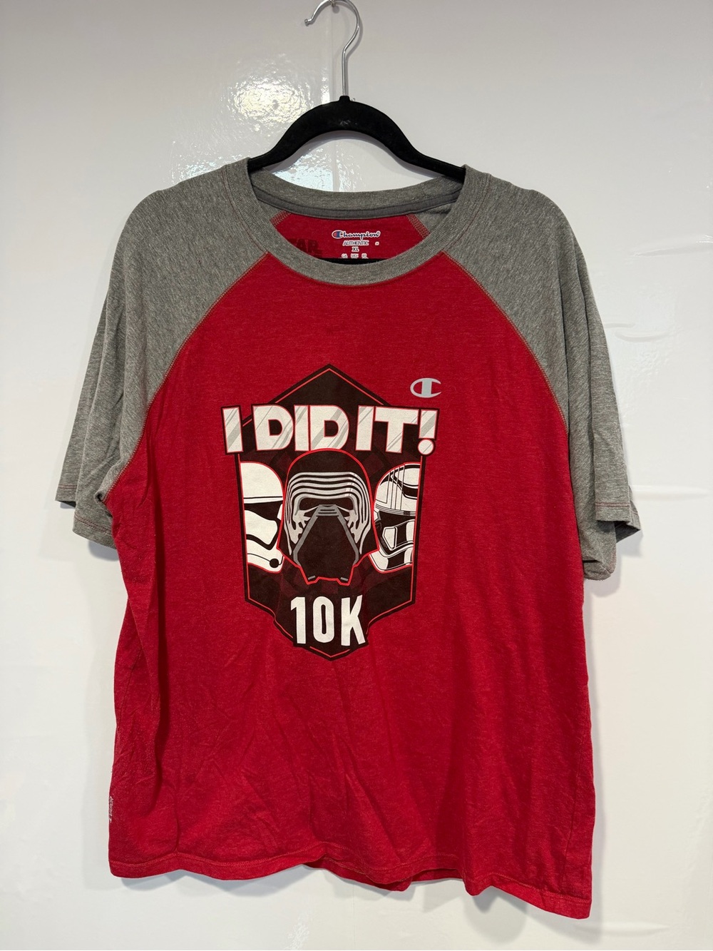 RunDisney Champion Red & Gray 'I DID IT! 10K' Star Wars Tee
